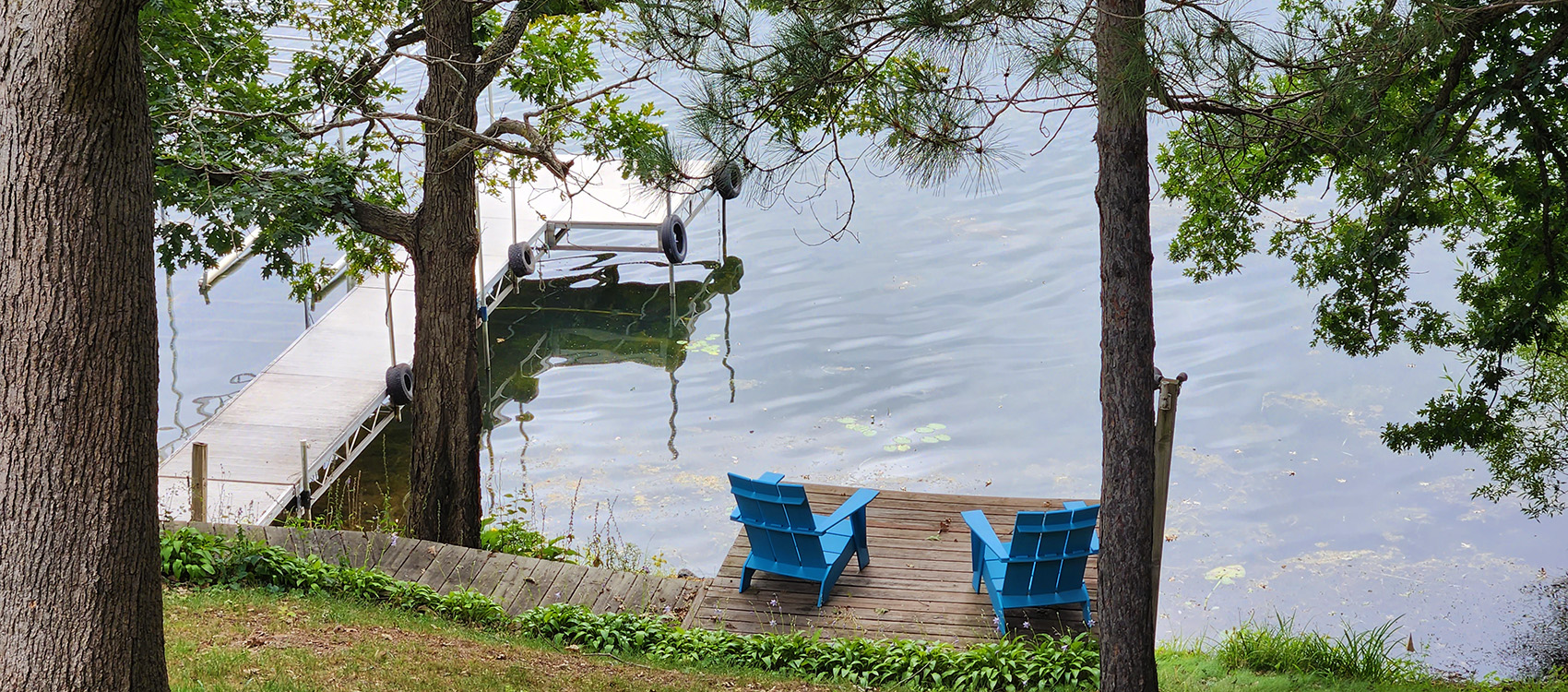 chairs by lake