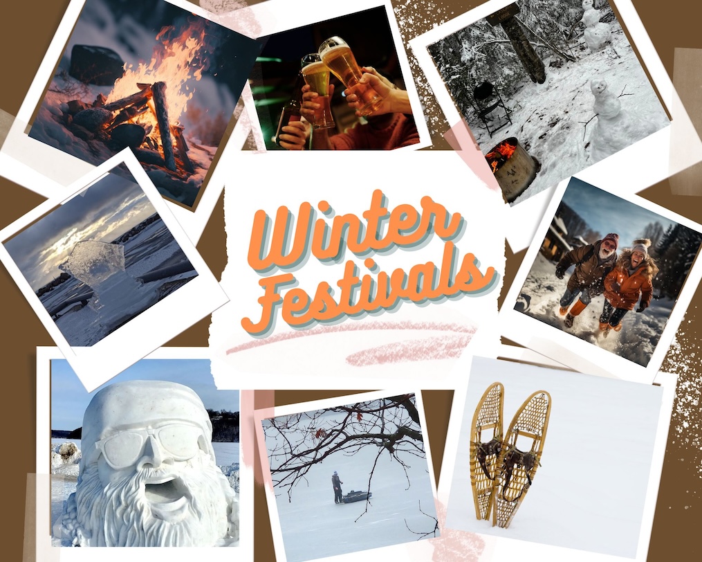 Photo collage of St. Croix Valley winter festivals and events